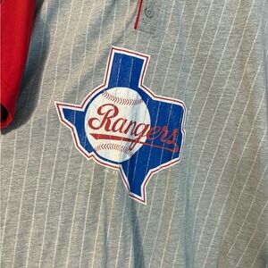 Gray and Red Texas Rangers Polo Shirt